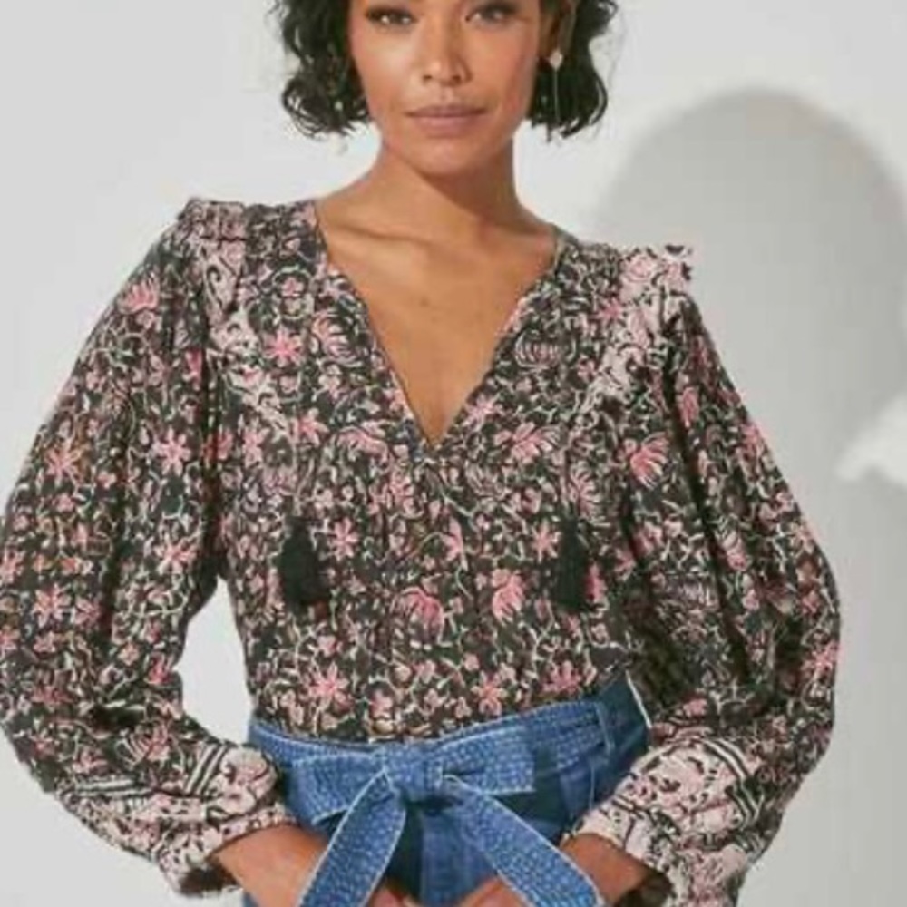 Cleobella black and pink top XS NWOT